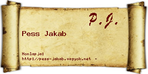 Pess Jakab névjegykártya